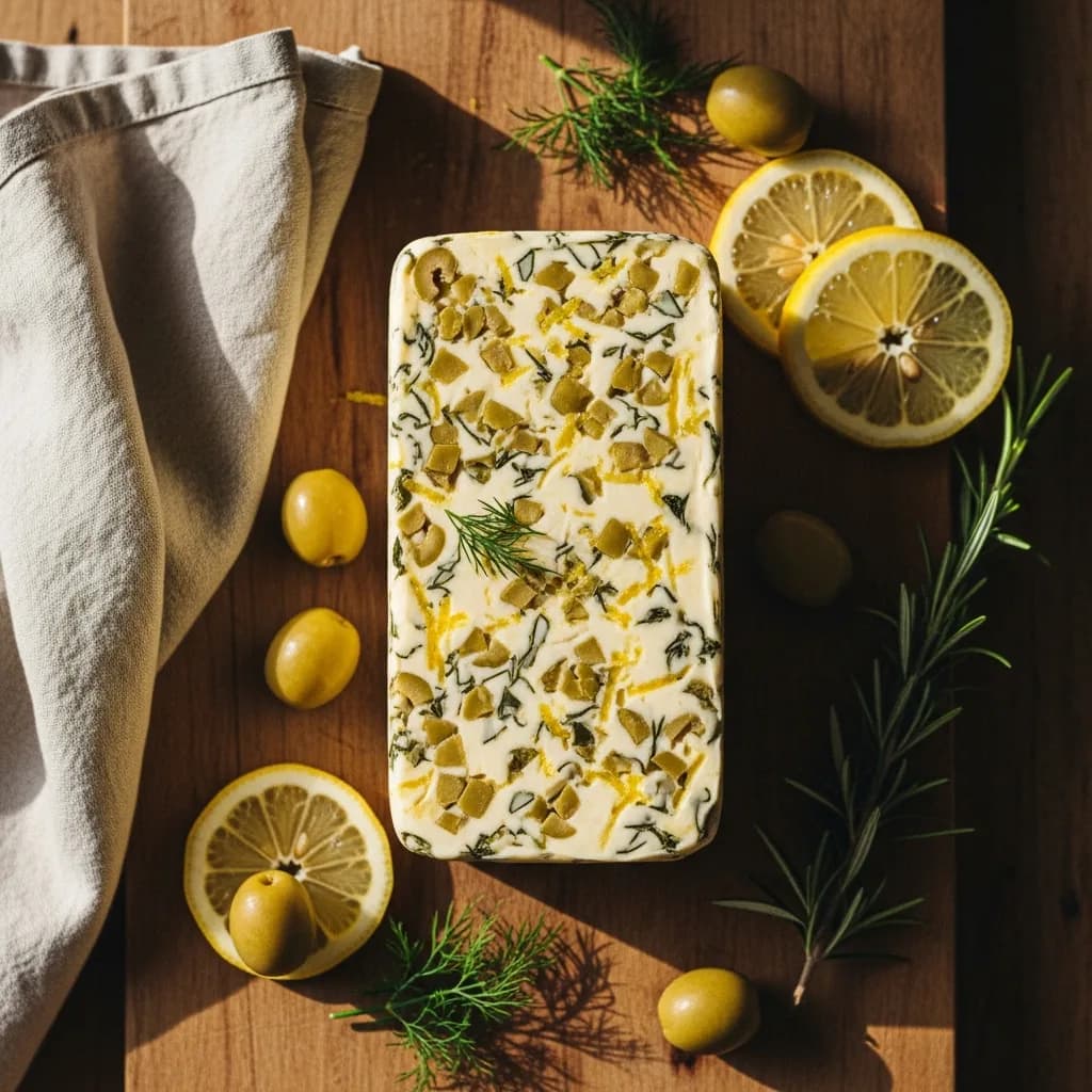 Масло с оливками, лимоном и цедрой